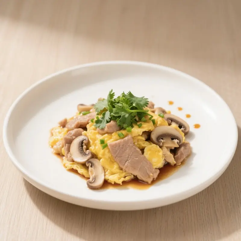 鮮菇滑蛋肉片